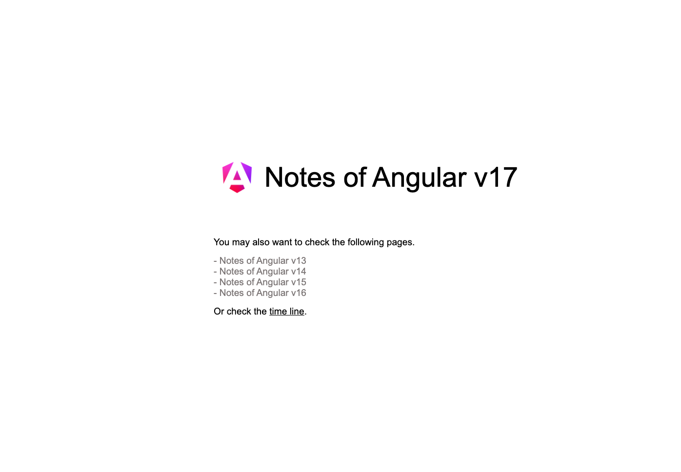 Notes of Angular v17 Notes of Angular v17
